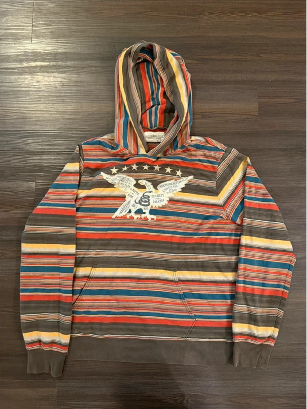 Ralph Lauren Denim & Supply pullover hoodie Aztec eagle vintage XXL stripes